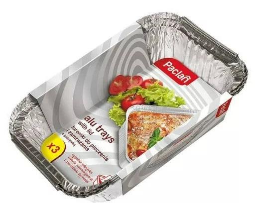 Paclan Alu-sütőforma Lasagne fedőfóliával 3db/csomag 25cmx18cm