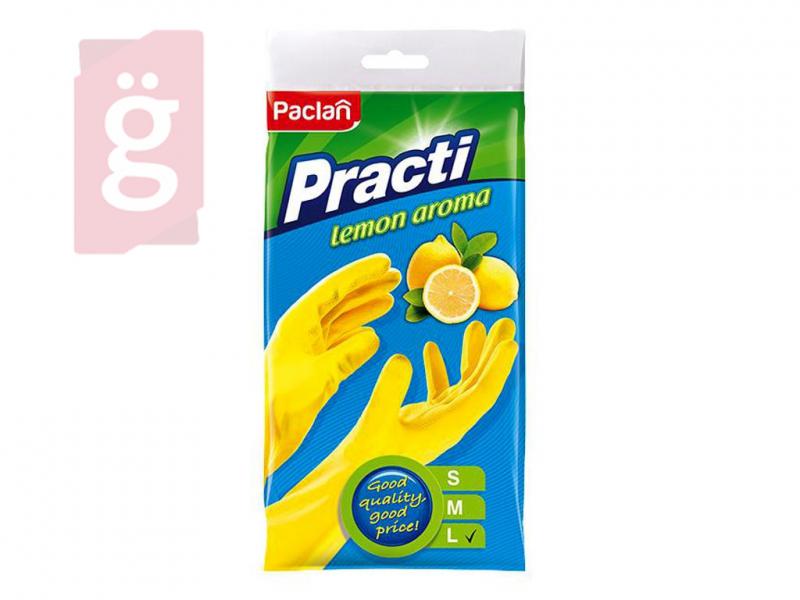 Paclan Practi Gumikesztyű Extra Erős - L-es méret 1 pár/csomag (Citrom illattal, gyapjúbéléssel)