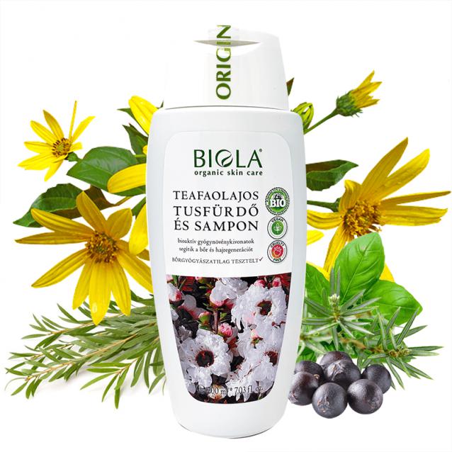 Biola Teafaolajos tusfürdő és sampon (200 ml)