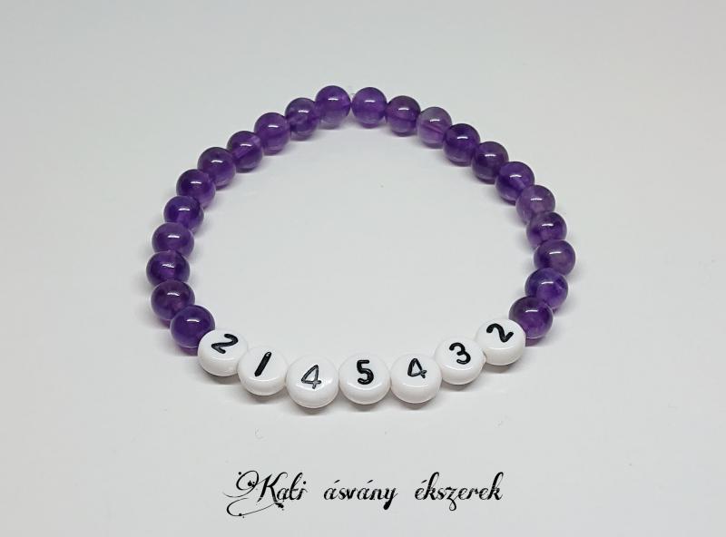 2145432 Új élet, gyógyulás ametiszt ásvány karkötő