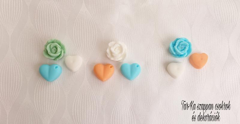 3 darabos kis szappan dísz organza szatyorral