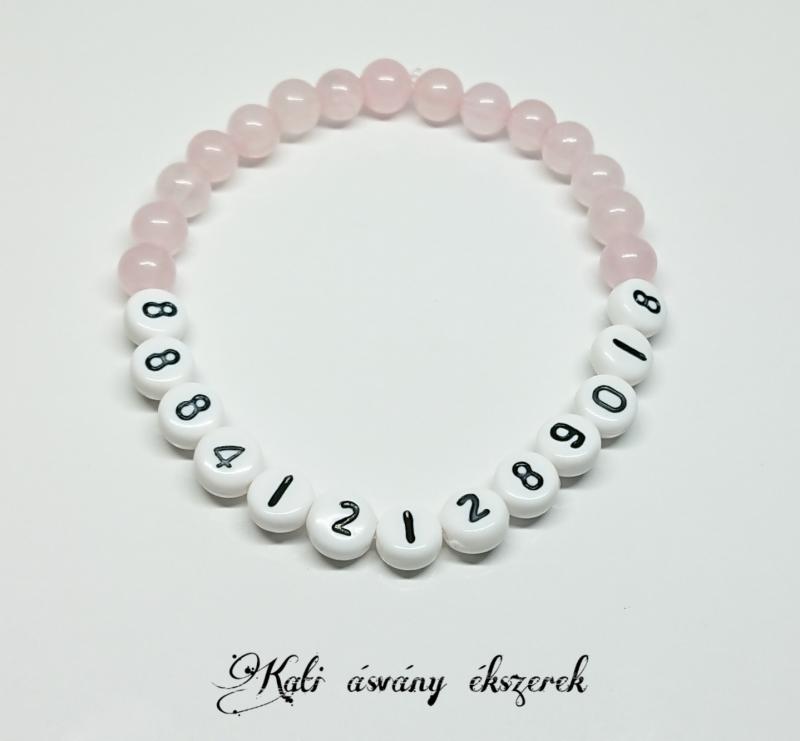 8884121289018 Szerelem rózsakvarc ásvány karkötő