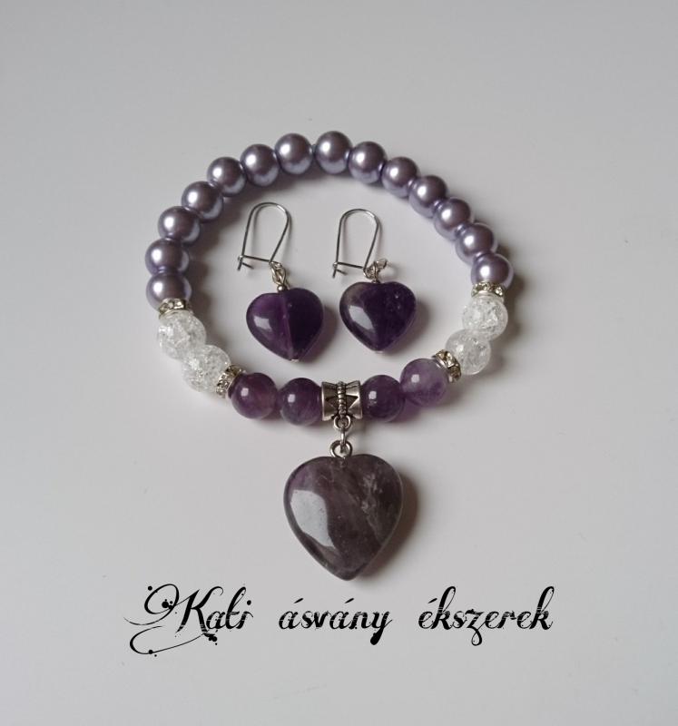 Ametiszt és hegyikristály szett