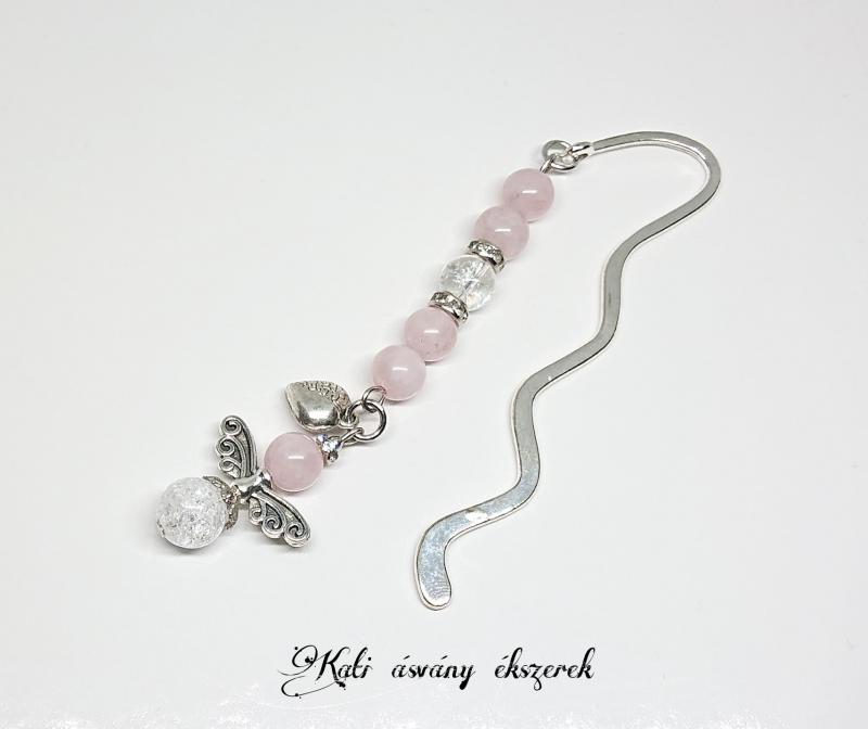 Angyalkás szíves könyvjelző