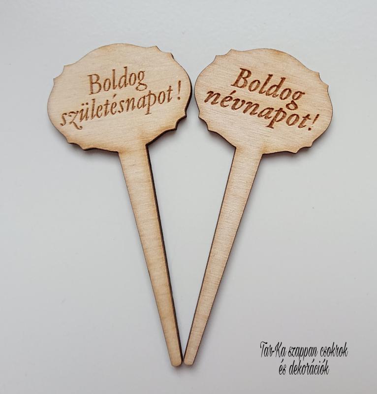Boldog születésnapot! Boldog névnapot! beszúrós fa tábla