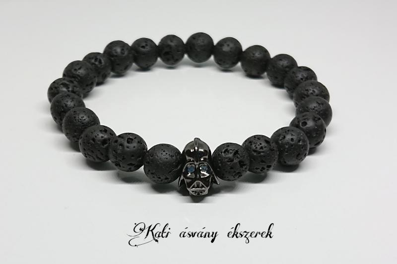Darth Vader lávakő ásvány karkötő