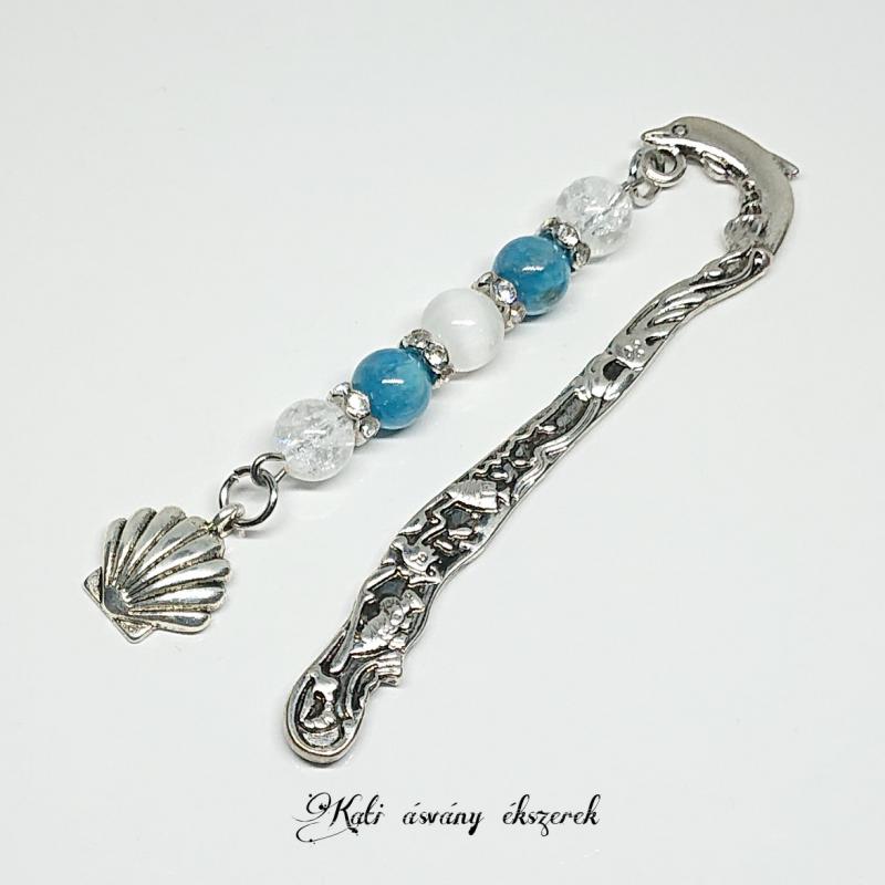 Delfines könyvjelző kagyló medállal