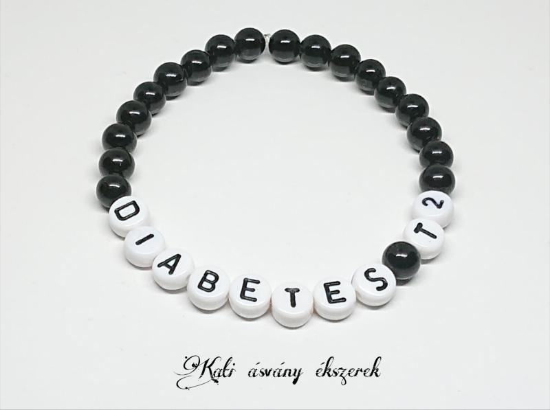 DIABETES -  ónix ásvány karkötő cukorbetegeknek