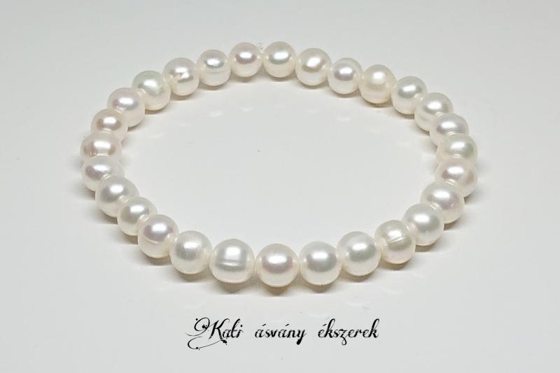 Esküvői 6 mm-es édesvizi gyöngy karkötő