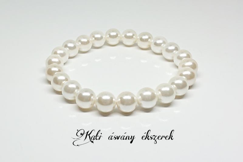 Esküvői 8 mm-es édesvizi gyöngy karkötő