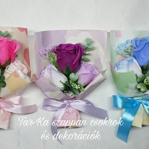 3 szálas szappanrózsa csokrok
