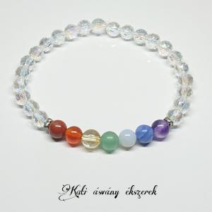 7 csakra harmonizáló ásvány karkötő fazettált angyal aura kvarccal