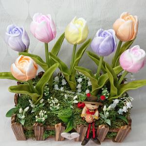 7 szálas szappan tulipán dekoráció