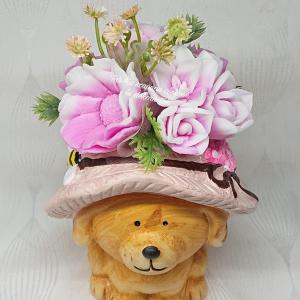 Állatfigurás szappanvirág csokor