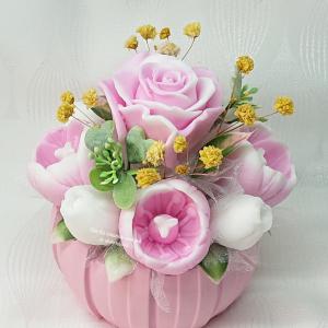 Amarillisz illatú rózsaszín szappanvirág csokor