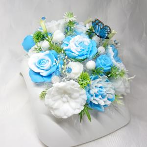 Édes álmok illatú nagy kék - fehér asztaldísz