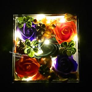 Extra csoda doboz: világító szappanrózsa csokor őszi