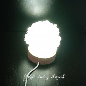Hegyikristály ásvány lámpa fa talppal