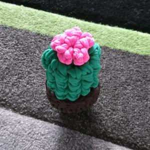 Horgolt kis kaktusz cukorkatartó