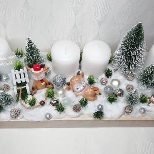 Hosszú őzikés adventi dekoráció