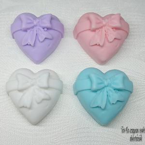I LOVE YOU vagy masnis szívecske szappan dísz organza szatyorral