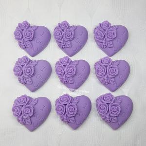 I LOVE YOU vagy masnis szívecske szappan dísz organza szatyorral