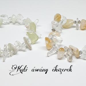 Jáde - hegyikristály és citrin - hegyikristály ásvány karkötő