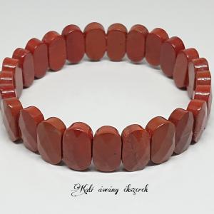 Jáspis akaraterő növelésére való fazettált ovális ásvány karkötő