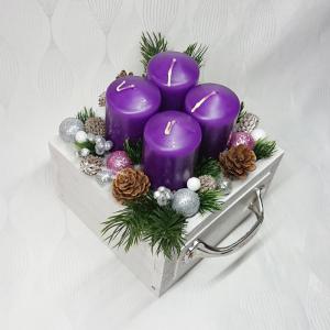 Karácsonyi fiókos adventi dekoráció
