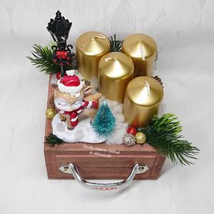 Karácsonyi fiókos adventi dekoráció