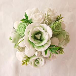 Közepes zöld - fehér illatos szappan box boldog születésnapot vagy névnapot táblával