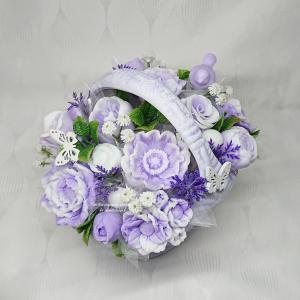 Különleges nagy szappanvirág csokor kosárban