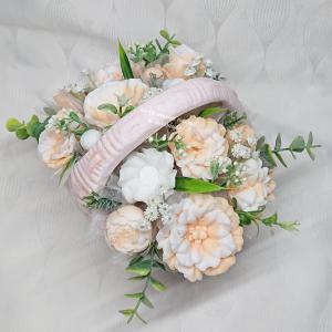 Különleges nagy szappanvirág csokor kosárban