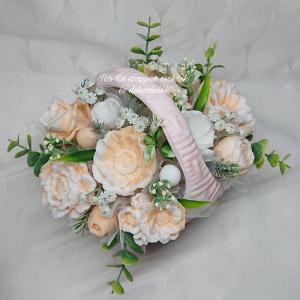 Különleges nagy szappanvirág csokor kosárban