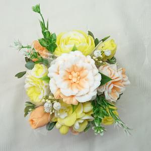 Különleges szappanvirág csokor fa dobozban