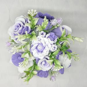 Lila - fehér szappanvirág csokor