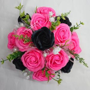 Magenta és fekete szappanrózsa box