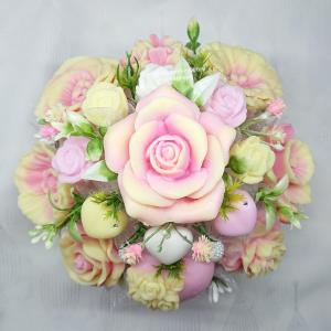 Nagy sárga - rózsaszín - fehér strasszköves illatos szappan box