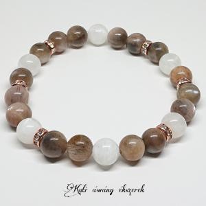 Női erő, dupla holdkő ásvány karkötő