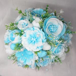 Óriás szappanvirág csokor kagyló formájú kerámiában