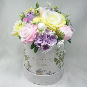 Pink - sárga - lila - fehér Diamonds illatú nagy szappan box