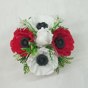 Pipacsos szappanvirág csokor