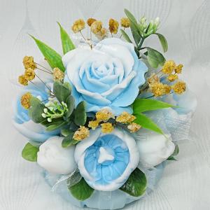 Rózsa - pézsma illatú kék szappanvirág csokor