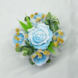 Rózsa - pézsma illatú kék szappanvirág csokor