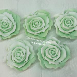 Rózsa szappan dísz organza szatyorral, celofánba csomagolva