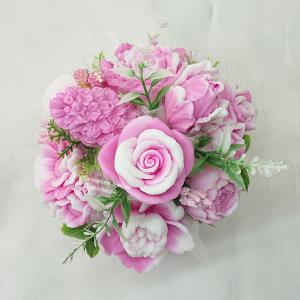 Szappanvirág csokor nagy pöttyös kaspóban