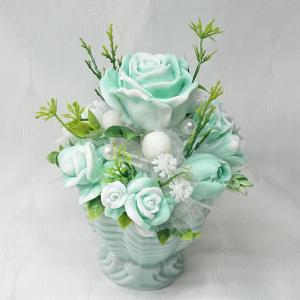 Szappanvirág dekorációk kis kaspóban