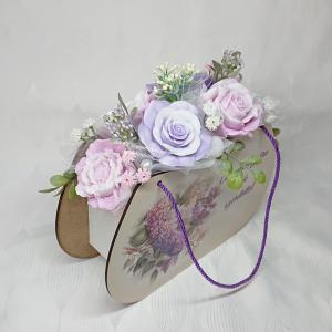 Szappanvirágok Anyák napi fa táskában