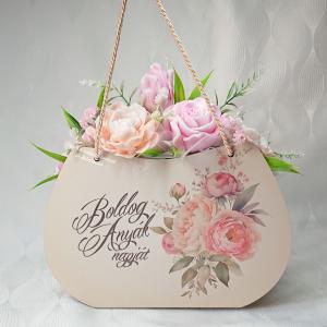 Szappanvirágok Anyák napi fa táskában