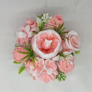 Szappanvirágok kicsi kerek kaspóban